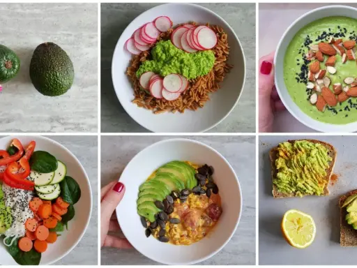 Awokado w potrawach: pasta do makaronu, zupa, sałatka, jajecznica i tosty.